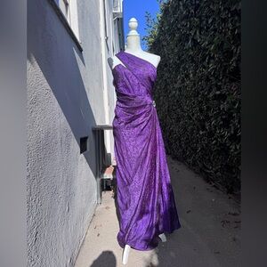 80s Vintage Emanuel Ungaro Purple Silk Gown Deadstock NWT